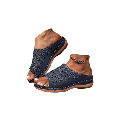 Orthotic Sandals For Women With Arch Support For Walking Womens Fashion Orthotic Slides Ladies Lightweight Athletic Slip On Slippers Orthopedic Sandals With Comfortable Plantar Fasciitis Arch Support