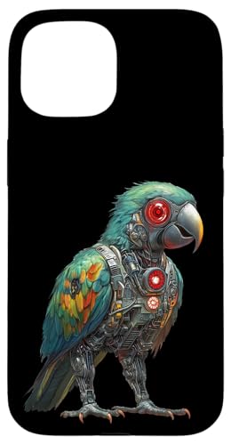 �ʔ����I�E�����{�b�g�������D�ƃT�C�{�[�O�I�E�����{�b�g Robot Parrot Lover Cyborg AI �X�}�z�P�[�X iPhone 15 �p