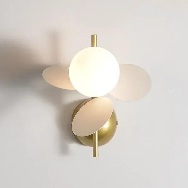 Genérico Apliques de pared, Lámpara de pared LED estilo nórdico con pantalla acrílico y vidrio, iluminación en lechoso for sala estar, dormitorio decoración del hogar(Warm light,1 head white)