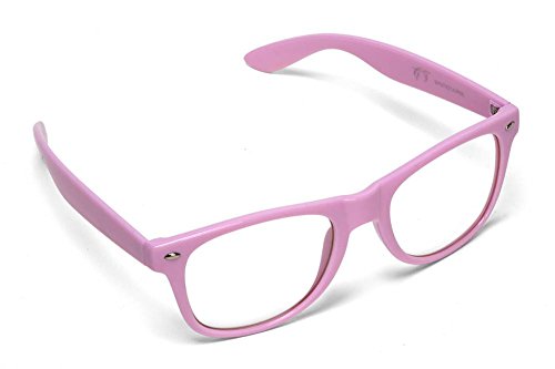 Classic Vagabond Sunglasses with Clear Lens, Pink Frame