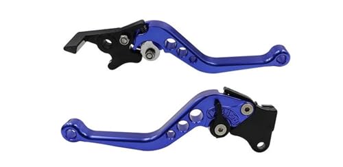 Levier d'embrayage moto CNC bleu avec poignée de frein réglable en aluminium