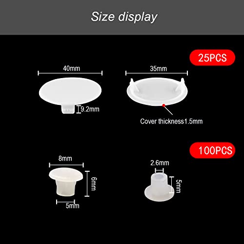JaneYi 100pezzi Tappo di Copertura in Plastica 5mm...