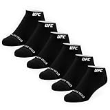 Odd Sox - Basix UFC Logo Ankle Socks - 6-Pack Black Athletic Socks - Official MMA Apparel - Unisex Size Large - Soft Cotton Blend - Gift for UFC & Sports Fans