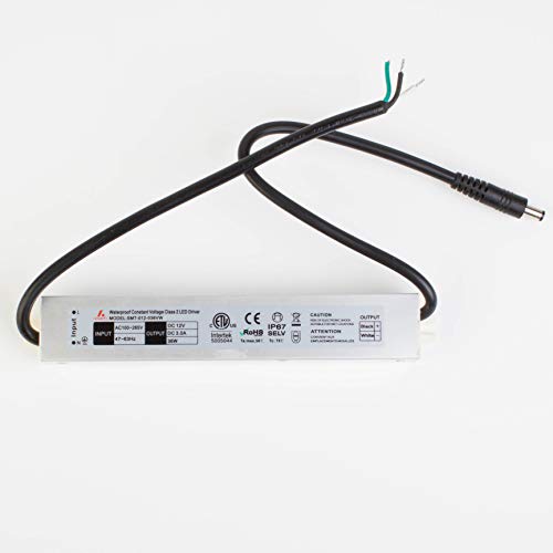 Image of 12v 36w 3A Waterproof Power Supply Driver Transformer 110v to DC Low Voltage for LED Light, Sign Applications IP67 (36)