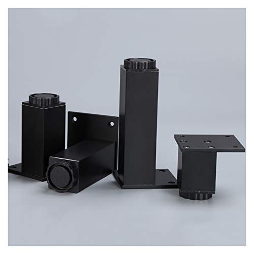 barture Pieds De Meubles Aluminium, 4 Pièces Épaissir Les Pieds D'armoire Ajustable avec Vis Facile À Installer Utilisé pour Meuble TV, Table Basse, Canapé (Color : Black, Size : 3cm) Cover