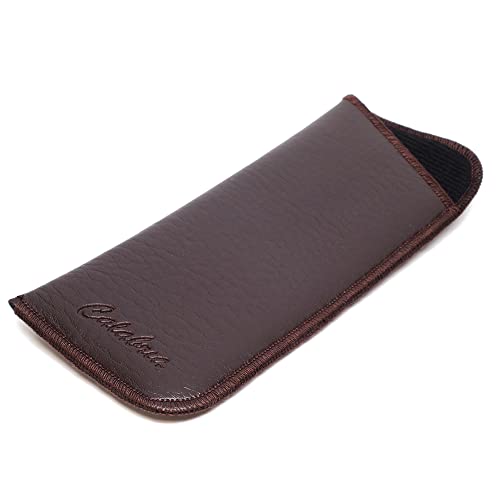Image of Calabria Mens Slim Half-Clip Case in Black or Brown (Brown (No-Clip))