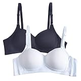 FEOYA Girls' Cami Bra Wireless Training Bras Cotton Soft Bralette A Cup Seamless Sport Bra Vest Adju