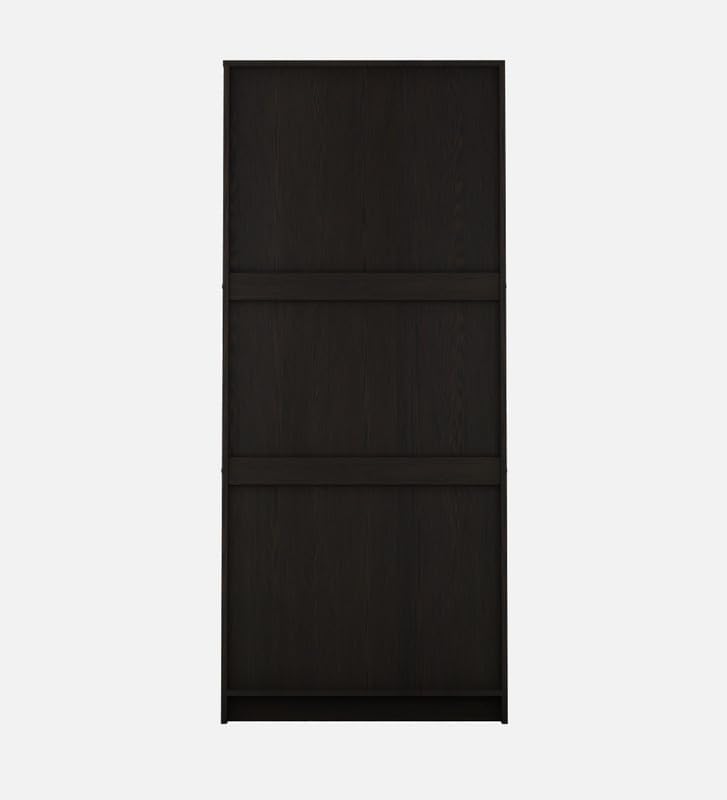 Image of Lara Multipurpose 2-Door Wardrobe | Engineered Wood | Spacious Shelves & Hanging Rail | Dark Wenge Finish | Durable & Compact | Easy Knock-Down Assembly