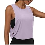 Gym Tops for Women UK Loose Basic Vest Sleeveless T-Shirts Athletic Tank Top Quick Dry Yoga Tees Workout Sports Tops for Fitness Running Walking Purple