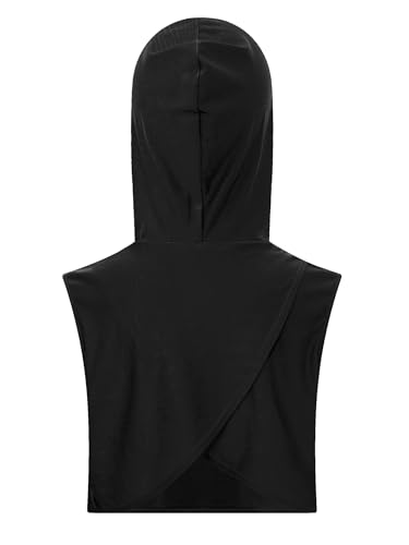 Jugaoge Kids Girls Crop Tops Hoodie Sleeveless Wrap Back Cropped Hoodie Sweatshirts Athletic Outfits2