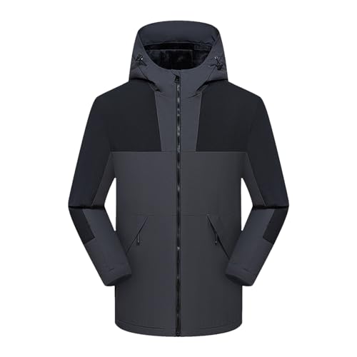 Ymosrh Men's Jackets Hooded Waterproof Windproof Raincoat Jacket Mens, M-4XL