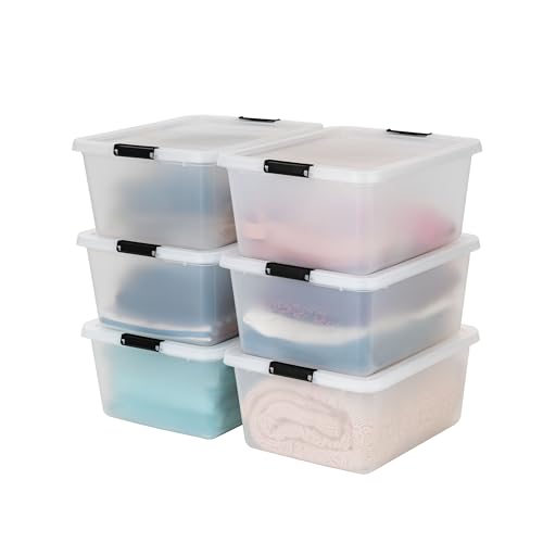 Image of IRIS USA 6-Pack Clip Box with Latching Lids, 18 Quart Craft Storage Bins, Art & Writing Supply Containers for Home, Office & Classroom Organization