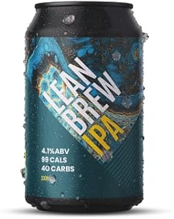 LEAN BREW IPA - 4.1% ABV, Low Carb Beer, 99 Calories, Gluten-free, Vegan Premium IPA, 24 Pack, 330ml Cans