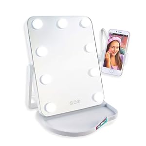 Studio Creator Hollywood Mirror – Large Vanity Mirror with 3 Light Modes, Touch Brightness Control & 360° Phone Holder – Perfect for GRWM, Selfies, Makeup and Beauty Tutorials