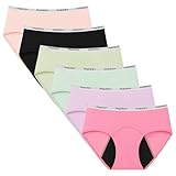 INNERSY Big Girl's Period Underwear Teen Menstrual Panties First Starter for Teen 6-Pack(Violet,S(8-10 yrs))