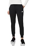 Bolsillos laterales adidas W Lin FT C PT Pants, Womens, Black/White, Small