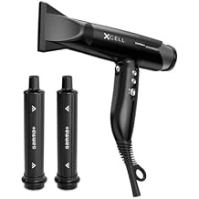GAMMA+ XCell Professional Ionic Hair Dryer with Diffuser High Speed Lightweight Blow Dryer with Auto Wrap Curling Attachments for Waves & Curls 12 Heat & Speed Settings