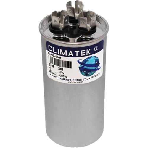 ClimaTek Dual Run Capacitor Fits Lennox 100335-09 - 40 + 5 uf MFD 440 Volt VAC Round