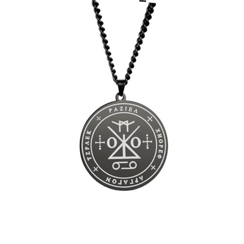 Talisman Archange Raziel Pendentif de Protection Spirituelle Secret de Dieu en Acier