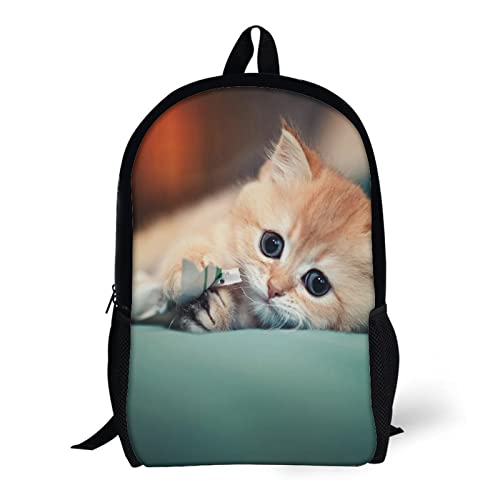 Sac à dos chat 17 pouces unisexe pour école et loisirs imprimé 3D - 5