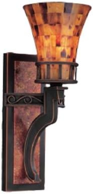 Kalco 2595AC/PS19 Marlowe 1-Light Wall Sconce, Antique Copper Finish with Natural Penshell Shade