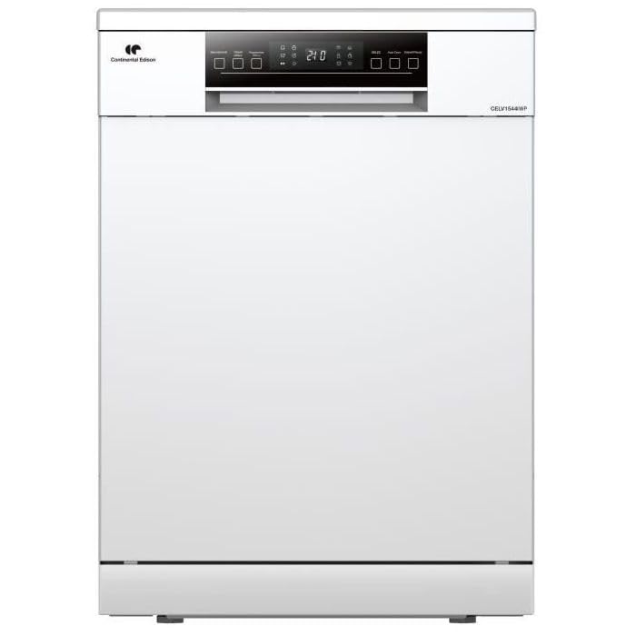 Lave-vaisselle pose-libre - CONTINENTAL EDISON - CELV1544IWP - 15 couverts - Inverter - 60 cm - 42 dB - Blanc