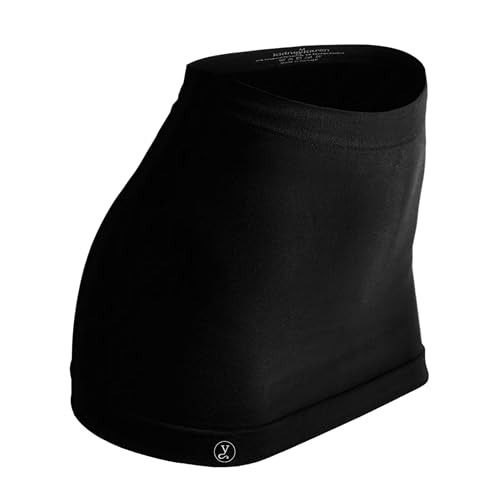 Tube Nierenwärmer Damen: Premium Rückenwärmer Rund-Strick Bandeau-Top Bauchwärmer & Rock Für Alltag Yoga & Sport Shirtverlängerung Stretch Schlauchrock OEKO-TEX 100 (black XS)