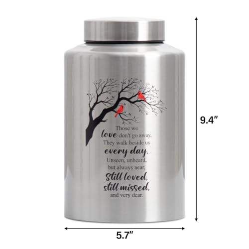 Image of Cremation Urns for Human Ashes Adult - Woman /Men /Dad /Mom | Silver Decorative Burial Urns for Male and Female, Funeral Memorial Urn (220 LB)