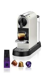Nespresso De'Longhi EN167.W Citiz Kaffeekapselmaschine, Hochdruckpumpe und ideale Wärmeregelung ohne Aeroccino (Milchaufschäumer), Energiesparfunktion, 1260W, 37.4 x 11.9 x 25.5 cm, Creme-weiß