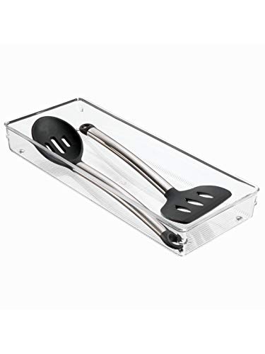 Image of InterDesign Linus Plastic Kitchen Drawer Organizer, Clear