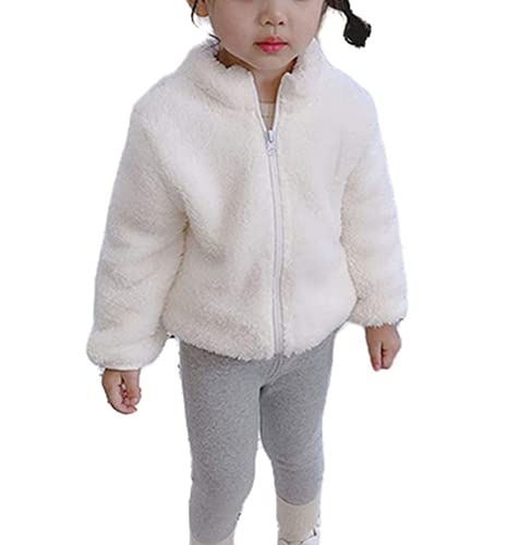 Karuedoo Baby Kids Boys Girls Fleece Full Zip Up Hoodie Fall Winter Hooded Jacket Solid Color Coat Outwear Sweater (White, 12-24 Months) #TOP18