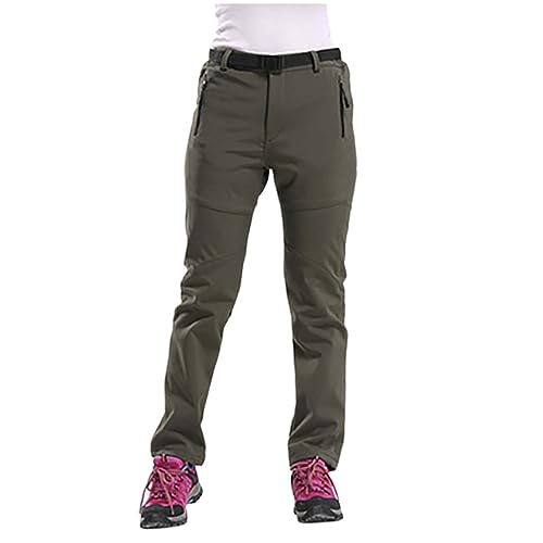 Generisch Pantalones de senderismo para mujer, impermeables, de softshell, con forro, para trekking, de termo, para exterior, para snowboard, para esquí, de nieve gruesa, para caza, con bolsillos