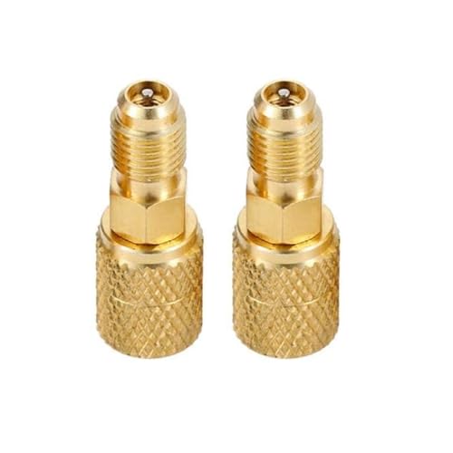 R410a Adapter for Mini Split System, Charging Vacuum Port Adapter, Quick Coupler 5/16 Female 1/4 Male Flare for Air Conditioner HVAC Refrigeration Service, 2 Straight Adapter + 2 Angled Adapter - Thumbnail 3