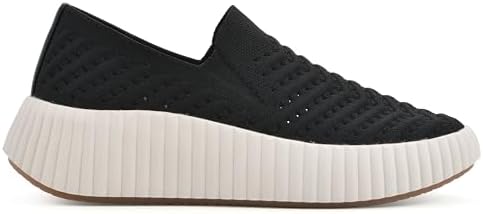 WHITE MOUNTAIN Women's Shoes Dyno Platform Sneaker, Black/Fabric, 11 M | Image 2