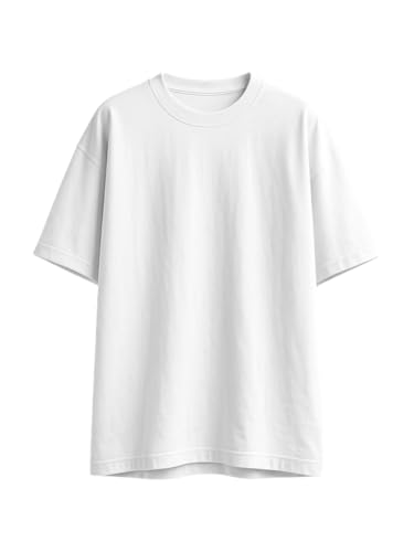 Image of Veirdo 100% Pure Cotton Oversized Baggy Fit Half Sleeve Solid Core Round Neck Multicolor T-Shirt Combo for Men & Boys (Pack of 4)