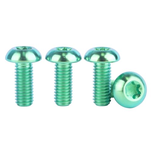 Image of 4PCS Titanium M5 x 12mm T25 Torx Head Bolt Screw (Green)