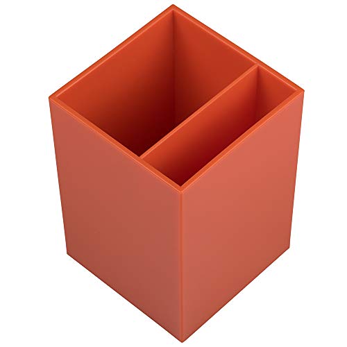 Image of JAM PAPER Plastic Pen Holder - Orange - Desktop Pencil Cup Sold Individually