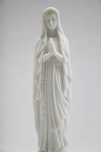 Estatua Virgen de Lourdes 15 cm Piedra Blanca Hecha en Italia miniatura 2