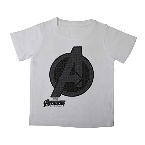 Image of Marvel Avengers by Wear Your Mind Boy's Animal Print Regular fit T-Shirt (DMA0084 13-14Y White 13-14Y)