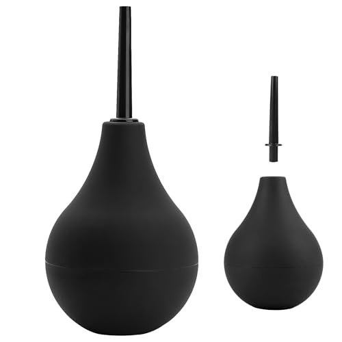 224 ML Silicone Douche Enema Kit Anal Douche Ergonomic Enema Bulb Vaginal Douches Ideal Safe Comfortable Rubber Washing Cleaning Douches Kit Easy-to-Use Comfortable Cleansing