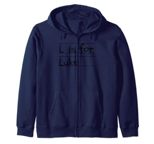 Personalizado L is for Luke Name Student Kindergarten Sudadera con Capucha
