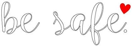 Yifantacy Gizovava White Be Safe Vinyl Front Door Decal Heart - Be Safe Vinyl Decal, Home Vinyl Sticker, 12.3" W x 4.2" H