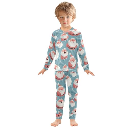 Pajama Sets Long Sleeve Santa Claus Pattern Print Soft Comfy Sleepwear 2 Piece PJS 3-8T2