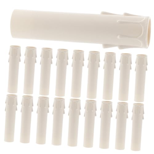 DOITOOL 20 piezas Cubiertas de Plástico para Portalámparas de Candelabro Manguitos Protectores Forma de Lágrima Tubos para Luces de Pared y Salón Recambio Ligero y Duradero