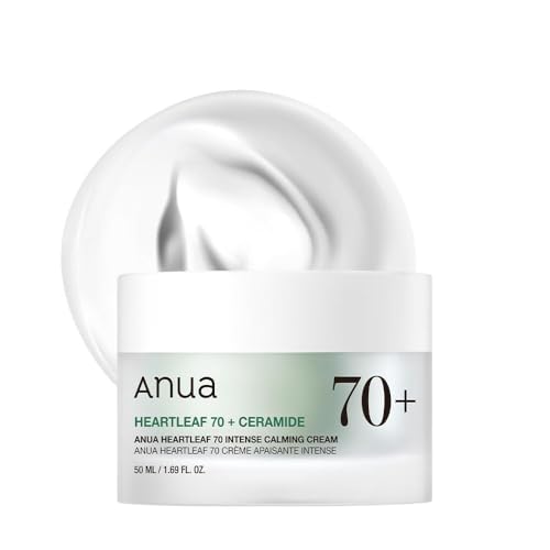 ANUA Heartleaf 70 Intensive Beruhigungscreme mit Ceramid, Panthenol, Herzblattextrakt, koreanische Hautpflege, 50ml/1,69 Fl.Oz