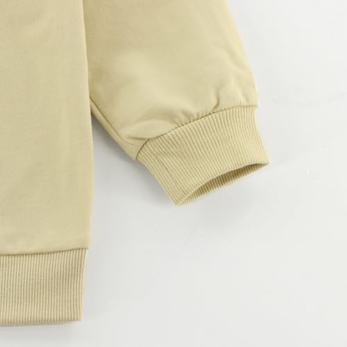 Image of Toddler Boys or Girls Fall Winter Outfits Long Sleeve Plain Crewneck Sweatshirt and Jogger Pants Set for 12 M- 13 Y