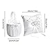 Obetuens 2 Piece Wedding Set, White Satin Wedding Basket and Rings Pillow Set, with Double Heart Rhinestone Accents for Wedding Themes, All Indoor, Outdoor Wedding, Beach Wedding (White)