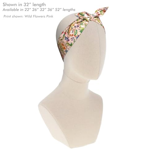 Liberty London Purse, Head, or Neck Scarf - "Wild flowers Pink" Skinny Scarf - Headband, Handbag, Purse Handle - Silky Tana Lawn Cotton4
