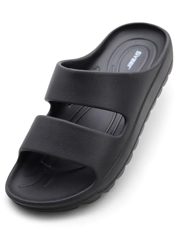Image of SVAAR Soft EVA Double Strap Slippers for Men | Stylish Anti-Skid Slides with Arch Support & Bouncy Sole | Lightweight Indoor Outdoor Comfort