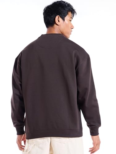 Image of Bewakoof Men's Fleece Oversized Fit Sweatshirt | Bewakoof Heavy Duty 1.0 | Sweatshirt for Man Winter Wear